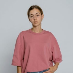 Women’s Pink Oversized Cotton T-Shirt