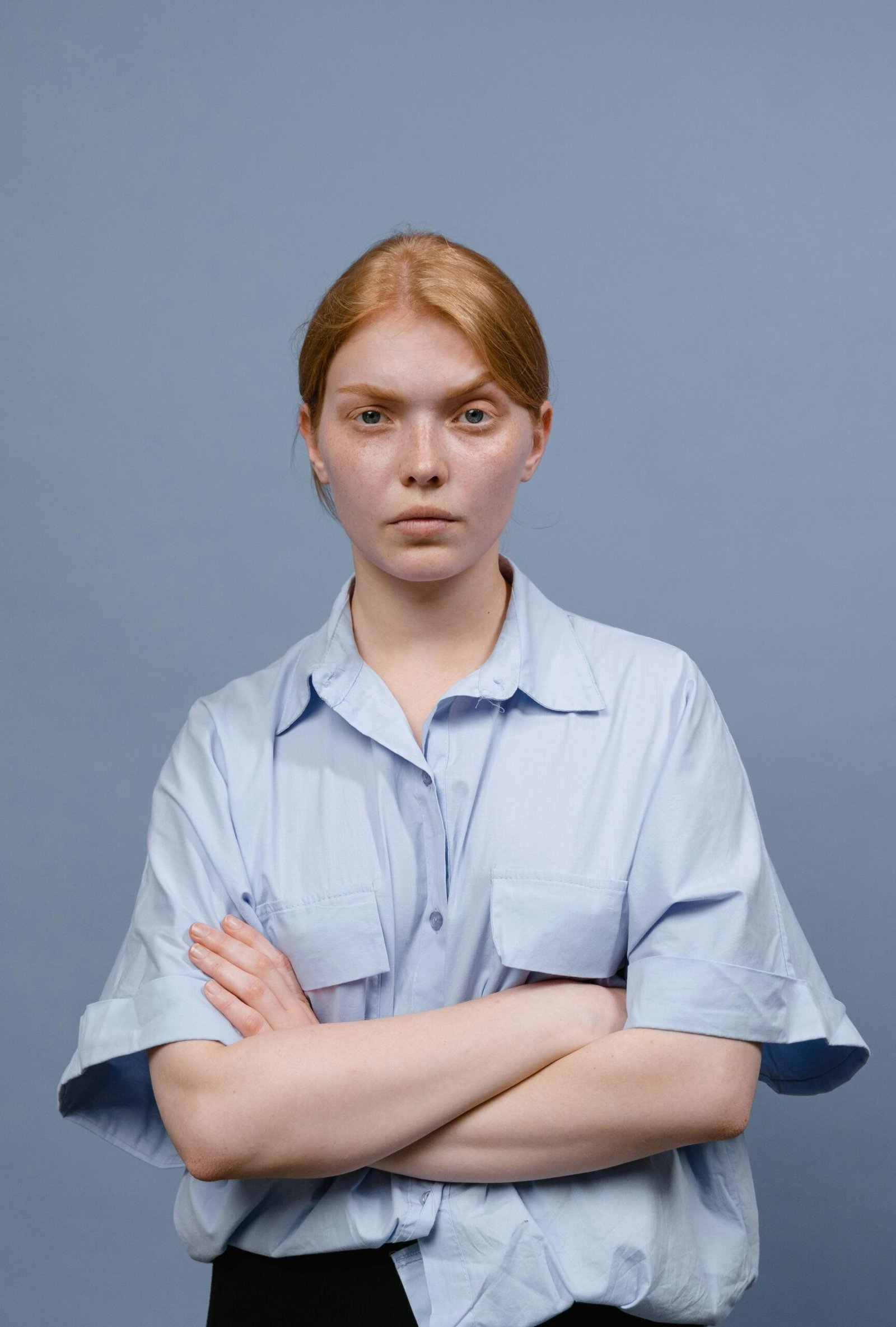 Women’s Light Blue Oversized Cotton Shirt